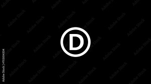 Alphabetical logo animation, Capital letter "D" in a circle.