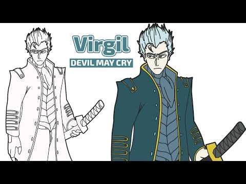 How to Draw Vergil (Devil May Cry) | Step by Step Tutorial | DMC 5