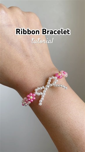 ribbon bracelet tutorial #beadedbracelet #tutorial #diy #preppy