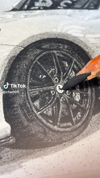 Satisfying Pencil Drawing of a Ferrari