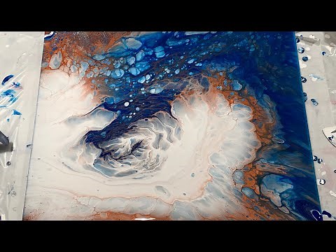 (187) Full Tutorial - DecoArt Satin Enamel Cloud Effect - Fluid Acrylics Paint Pouring - Flow Art