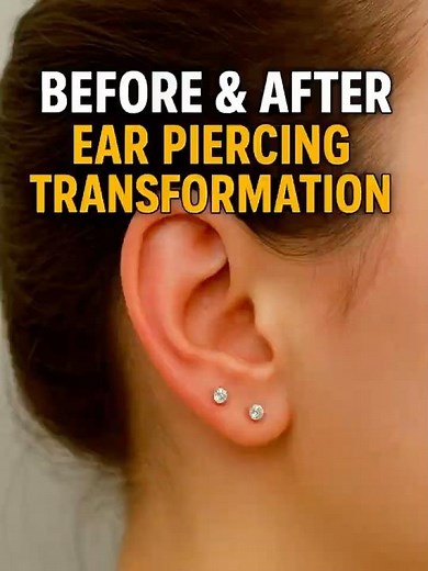 Client’s Ear Piercing Glow Up 🔥 Helix + Lobe Transformation #Piercing #BeforeAndAfter #PiercerLife