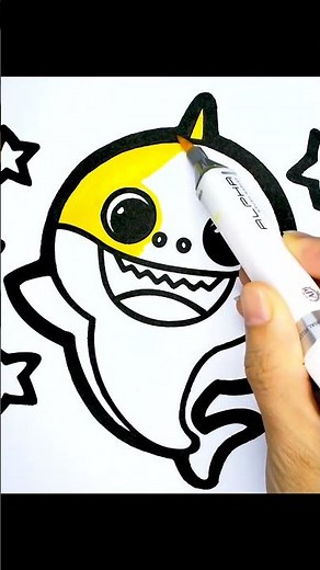 Baby Shark 귀여운 아기상어 그리기 | Learn Drawing Pinkpong Baby Shark