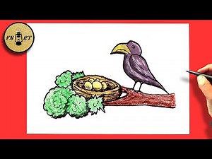 How to draw a crow nest