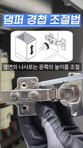 집수리 싱크 경첩 사이즈 선택 방법 / 교체시 댐퍼형 문짝 조절 방법 문두께 15T용 18T용 열림 각도 90도 110도 타공 25mm 35mm 선택 방법 씽크대 찬장 수납장 도어