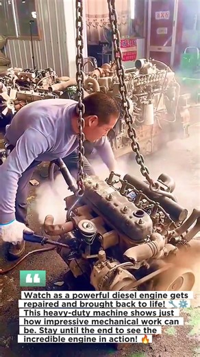 This Diesel Engine Is Back to Life! #machine #satisfying