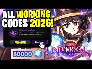 *NEW* ALL WORKING CODES FOR UNIVERSAL TOWER DEFENSE IN 2026! ROBLOX UNIVERSAL TOWER DEFENSE CODES