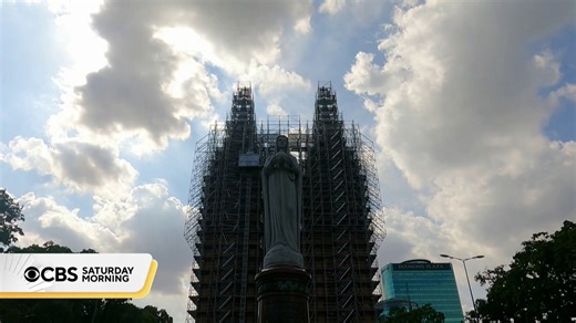 Two days after a fire nearly destroyed Paris' Notre Dame Cathedral, French President Emmanuel Macron set a five-year deadline to rebuild the landmark. That goal is close to being met thanks to the reconstruction effort which includes the work of an American craftsman. | CBS Mornings