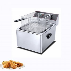 [Hot Item] Commercial Kitchen Appliance 8L 1-Tank 1-Basket Electric Fryer Tempura Frying Machine