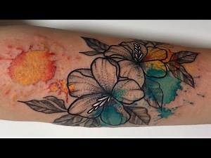 Watercolor Flower - Tattoo Time lapse