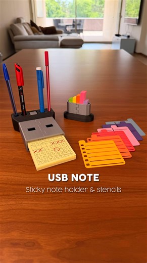 USB Sticky Note Pad With Secret Compartment | Desk Organizer With Pen Holder & Stencils | Hidden Storage Office Gadget - Etsy