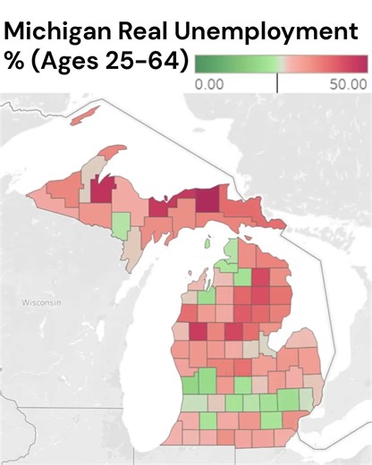 Real Unemployment Map Hawaii, Michigan, and Nevada