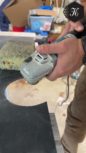 Polishing the edges... #tile #njtileinstallation #shorts