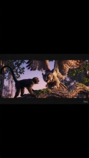 Owl vs Monkey's fight