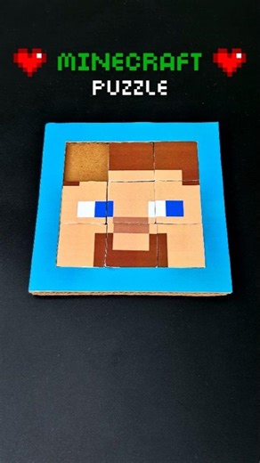 DIY Minecraft Steve PUZZLE Game From Cardboard 💚 Easy Paper Craft #diy #shorts