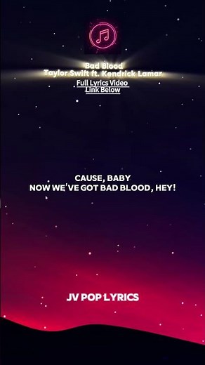 Taylor Swift - Bad Blood ft. Kendrick Lamar [ Full LYRICS VIDEO ] ☝️☝️☝️