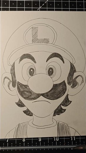 drawing luigi super mario 💚 #shorts #supermario #luigi #drawing #art #edit