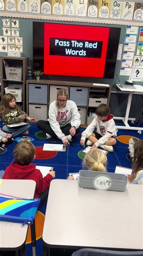 Engaging Red Word Practice with Pass the Parcel