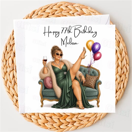 Funny Glam Birthday Card for Her | Personalised Birthday Card Woman | Custom Name Sassy Birthday Card | Card for Friend Mum - Etsy