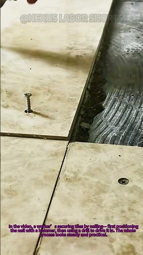 Nailing to Secure Tiles！Use Drill for Steady Fix #DIYRenovation #TileRepair