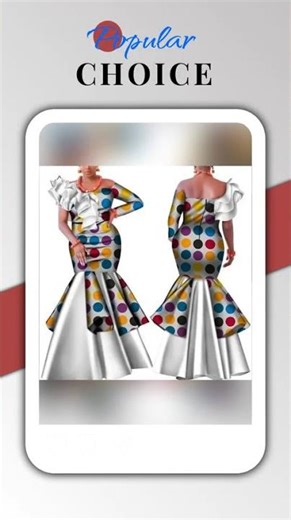 ⚡Buy Slash Neck Dotted African Dress exclusively at LeStyleParfait.com 👈