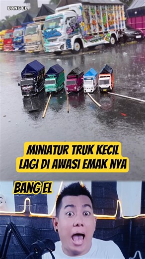 Cinematic miniatur truk oleng lagi asik main hujan-hujanan #shorts #reactionvideo #react #eldanboy