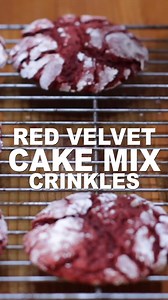 Learn how to make red velvet cake mix crinkles. #crinkles #crinklecookies #cookies #redvelvet | In The Kitchen With Matt