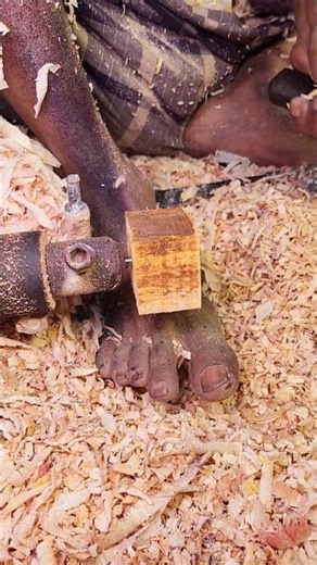 Making a stick from a piece of wood
