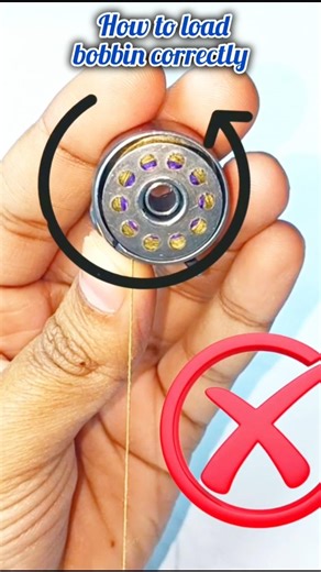 How to load bobbin correctly 😱 #sewingtools #sewingtips #bobbinthread