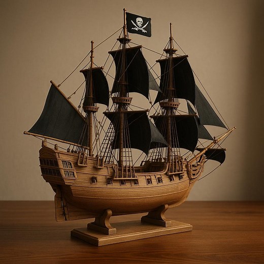 Black Pearl Pirate Ship Model Plan: DIY Wooden Blueprint (PDF Download, 60cm Long) - Etsy
