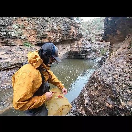 Setting a Minnow Trap in a Desert Slot Canyon