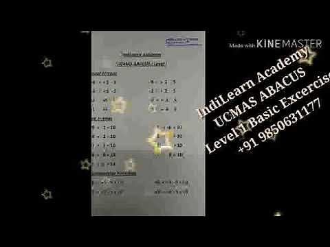 UCMAS Abacus Basic excercise for 1(level1)