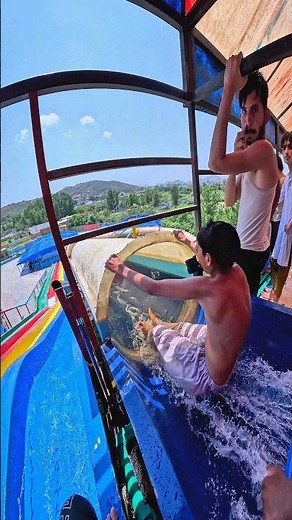 water park lovely mountain sliding POV #waterpark #parkourlife