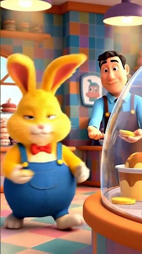 The Cute Rabbit Buys Banana Pudding and Makes It at Home!