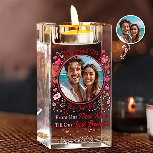 Personalized First Kiss Till Last Breath Candle Holder, Custom Name Couple Tealight Decor, From Our First Kiss Gift, Romantic Marriage - Etsy UK