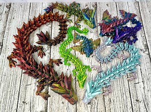 Crystal Dragon Tiny, Baby, Adult, From 3.5in. to 21in. Articulating, Posable- 3D Printed - Cinderwing3d Authorized Seller - Etsy