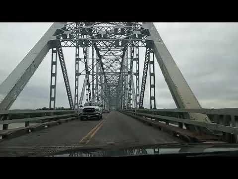 Driving Over the Mississippi River on the Chester Bridge from Chester, Illinois to Perryville, MO