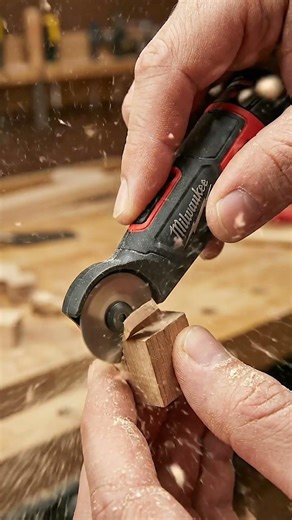 This Milwaukee Mini Tool Cuts Wood Like Butter 😱 #tools #powertools #woodworking