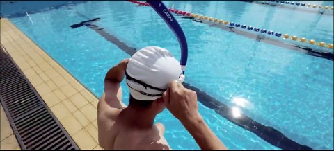 CAPAS Training Swim Snorkel for Lap Swimming, Swivel Headband Ultimate Fit Center-Mount Swimmers Snorkel with Liquid Silicone Mouthpiece Adjustable Strap, Designed for Adult Men Women