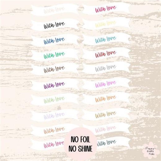 20 'with Love' Sentiment Banners: Card Making & Scrapbooking - Etsy