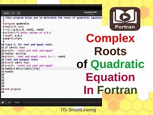 complex roots of quadratic equation in fortran | fortran series 2