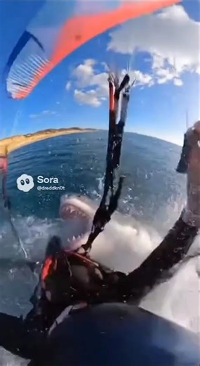 Shark attacks paraglider #sharkattack #paragliding #shark #shark #overwater #paragliders