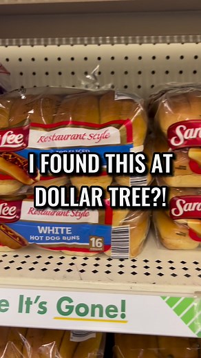 Full-sized loaves of bread at Dollar Tree?! I can't believe I was able to find a huge 16-count pack of hotdog buns for only $1.25. #dollartree #dollartreecommunity #dollartreefinds | One Cute Couponer