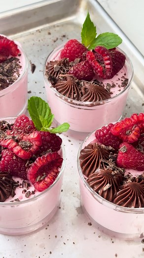 Chocolate and raspberry = the ultimate Valentine’s Day dessert duo 🍫❤️ These silky chocolate raspberry mousse cups feature a sweet and creamy raspberry mousse, flavored with our Natural Raspberry Artisan Flavor, and are topped with dollops of chocolate ganache, fresh raspberries, and chocolate shavings for the perfect balance of flavor. Grab the full recipe here: https://amoretti.com/blogs/recipes/chocolate-raspberry-mousse | Amoretti