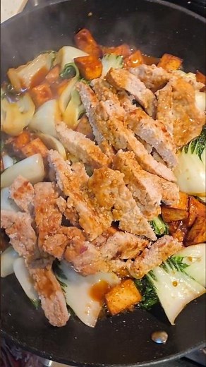 Simple Stir Fry Bok Choy with Roasted Taro & Pork Cutlets | Calm Cooking