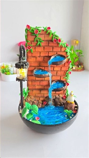 Diy Water Fountain craft #diy #craft #art #homemade #fountain #clay #clayart #handmade #shorts