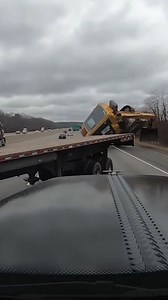 1.7M views · 1K reactions | Excavator Falls Off Truck on Highway...