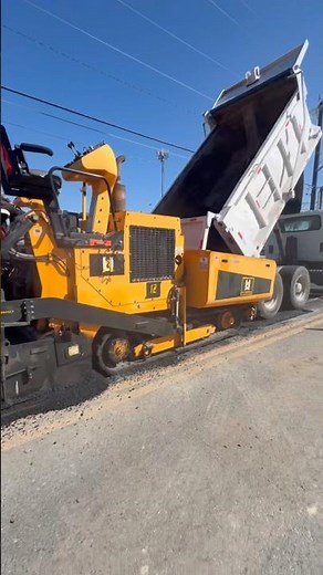 From Tack Oil to Smooth Asphalt: Trailer-Fed Paver at Work #asphaltpavement #fypシ #pavingsanantonio