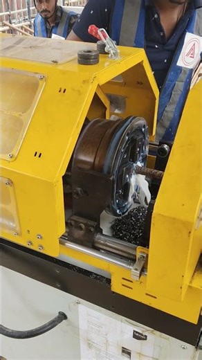 Threading machine is used to make threads on steel rods for proper fitting and connection. #steel