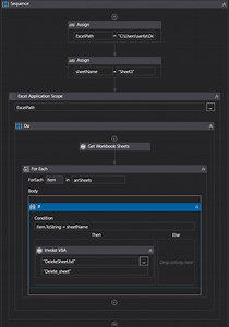 RPA — How to delete a sheet in Excel file using VBA